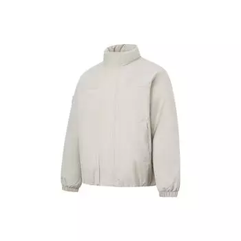 Li-Ning Китайская серия культуры, однотонный свободный короткий пуховик с воротником-стойкой, мужская верхняя одежда, серый цвет AYMT147-1 3XL