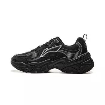 Li Ning Классическая мода Универсальная ретро удобная нескользящая износостойкая дышащая повседневная обувь с низким верхом мужские кроссовки черного цвета AGCV127-2 42