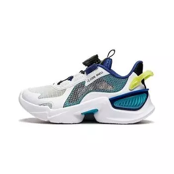 Li-Ning Кроссовки Cloud Low Top Kids для бега, детские кроссовки, белые, зеленые, YKAU026-7 25