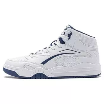 Li-Ning Кроссовки Desert Original Fabric Synthetic Leather Non-Slip Wear Resistance Airproof High-Top Sneakers Men Sneakers White Blue AGCT285-1 39