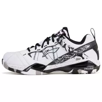 Li-Ning Invincible Ace Прочные Дышащие Низкие Бадминтонные Кроссовки Мужские Кроссовки Белые Черные AYAR015-3 39