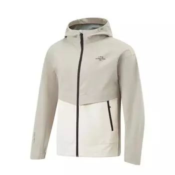 Li-Ning Куртка-ветровка с капюшоном и водонепроницаемой отделкой Lettuce Edge, мужская, цвет пыльно-серый AFDU951-2 S