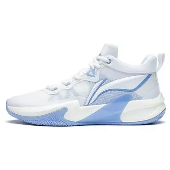 Li-Ning Легкие амортизирующие нескользящие прочные низкие баскетбольные кроссовки мужские кроссовки белые синие ABAS041-4 42
