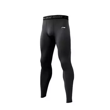 Li Ning Letter Mid Waist Дышащие Универсальные Флисовые Теплые Обтягивающие Спортивные Длинные Брюки Мужские Штаны Черные YULU047-1 L