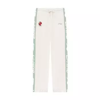 Li-Ning Letter Print Training American Style Button Pants Casual Mid Waist Loose Drawstring Sports Long Pants Unisex Pants AKLUE03-2 XL