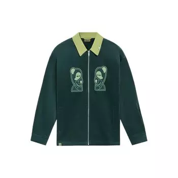 Li-Ning Ln Badfive Свободная куртка с симметричным узором Мужская верхняя одежда Зеленый AFDRA33-3 L