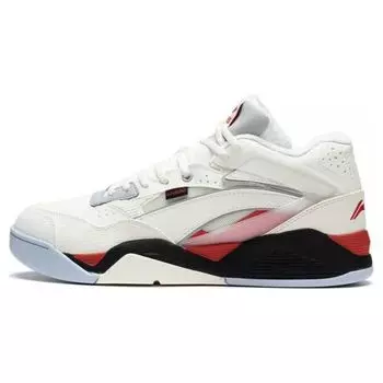Li Ning LN BBS флисовые удобные амортизирующие износостойкие нескользящие теплые спортивные повседневные туфли среднего размера мужские кроссовки белые серые AGCS319-2 43
