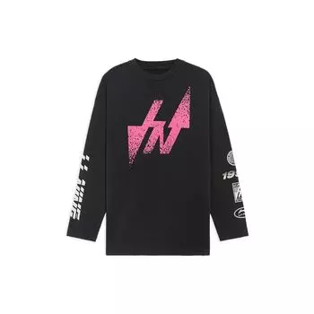 Li-Ning Повседневный свитер с логотипом и длинным рукавом, мужская футболка с круглым вырезом, черный цвет AHSS123-1 XL