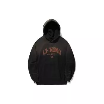Li Ning Logo Print Loose Hoodie Unisex толстовки черные AWDU351-4 S