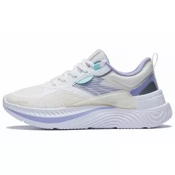 Li-Ning Модные спортивные повседневные туфли с низким верхом женские кроссовки белые фиолетовые AGLS176-3 36