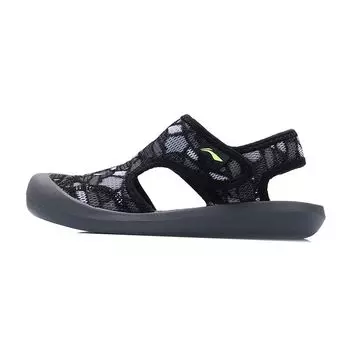 Li Ning Молодежные спортивные трендовые нескользящие амортизирующие дышащие сандалии Детские сандалии Черный Серый YKUQ058-41 33