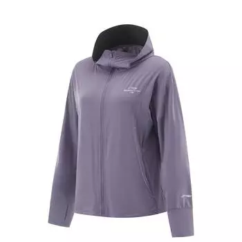 Li Ning Мороженое Буква Молния Толстовка с капюшоном Удобная Дышащая Универсальная Свободная Куртка Женские куртки Темно-серый Пурпурный AFDVE46-4 XS