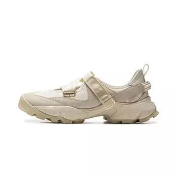 Li Ning Mulan Mary Jane модные удобные амортизирующие повседневные туфли с низким верхом, женские повседневные туфли бежевого цвета AZGV008-2 36