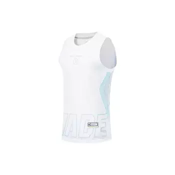 Li-Ning Мужская баскетбольная майка Wade Series с принтом букв и круглым вырезом, быстросохнущая, стандартная, белая AAYT535-5 XL
