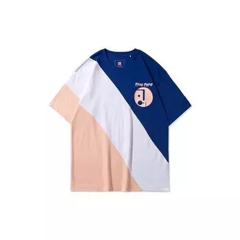Li-Ning Неделя моды в Париже, весна-лето 20, футболка с короткими рукавами и цветными блоками, мужские топы, темно-синий, стандартный, белый, оранжевый AHSQ281-1 XXXL