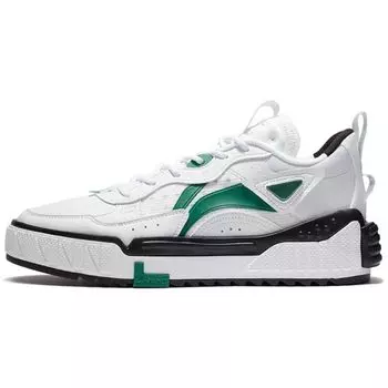 Li Ning New Journey Удобные универсальные повседневные низкие кроссовки для скейтбординга Мужские кроссовки Белые Зеленые AGCS169-4 40