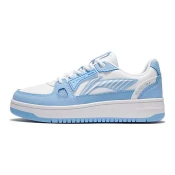 Li-Ning Обувь для скейтбординга Cloud Anti-Kick с защитой от скольжения и амортизацией, износостойкая, легкая, с отскоком, с низким верхом, детская обувь для скейтбординга белого и синего цветов YKCS096-2 38