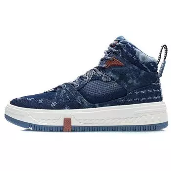 Li-Ning Обувь для скейтбординга Domain High-Top Мужская обувь для скейтбординга Lime-Blue AGCR431-5 39