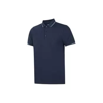 Li Ning однотонная дышащая удобная рубашка поло с коротким рукавом унисекс-топы чернильно-синего цвета APLT083-8 M