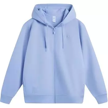 Li-Ning Однотонная куртка с капюшоном на молнии Мужские куртки Серая Синяя AWDU659-9 M