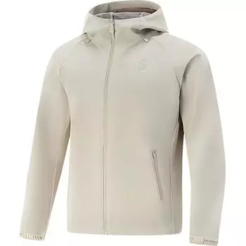 Li Ning Однотонная Толстовка на Молнии с Капюшоном Удобная Дышащая Универсальная Куртка Мужские куртки Молочно-Белый AFDV541-3 L