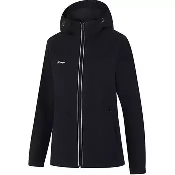 Li Ning однотонная ветровка с капюшоном и длинными рукавами женская верхняя одежда черного цвета AFDUA12-1 S
