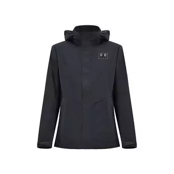 Li Ning однотонная ветровка с капюшоном и длинными рукавами на молнии женская верхняя одежда темно-синего цвета AFDU996-2 M