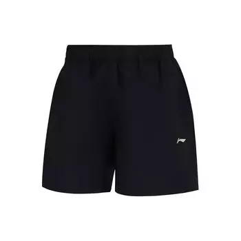 Li-Ning Однотонные повседневные шорты с низкой талией, впитывающие пот, дышащие, спортивные, женские, черные AKSU556-1 S