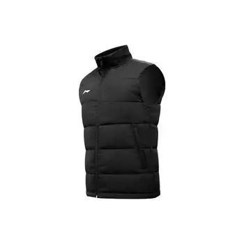 Li Ning однотонный повседневный жилет на молнии с воротником-стойкой, мужские жилеты, черный YMMT013-1 XXXL