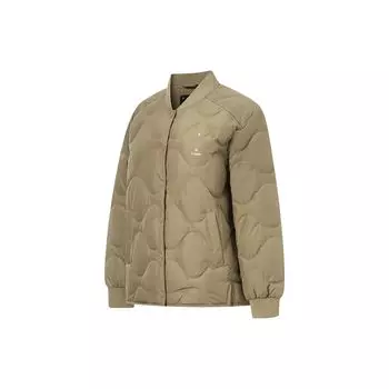 Li Ning однотонный свободный стеганый пуховик с бейсбольным воротником, женская верхняя одежда, светло-каштановый-коричневый AYMT072-5 M