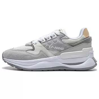 Li Ning Original V2 Удобные универсальные амортизирующие нескользящие низкие повседневные туфли женские кроссовки серые AGCT502-4 35