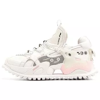 Li-Ning Pangu Halo амортизирующие нескользящие износостойкие легкие низкие повседневные туфли мужские кроссовки Cherry-Blossom-Pink AGLR151-1 42