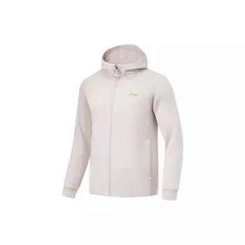 Li Ning Plain Hooded Knitted Cardigan Sweatshirt Men sweatshirts Mica-Gray AWDU127-2 4XL