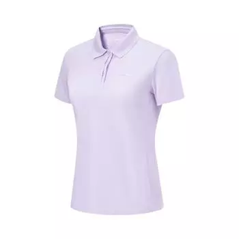 Li Ning Plain Logo Спортивная рубашка поло Женская Топы Светло-фиолетовый APLT034-3 S