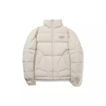Li Ning Plain Stand Collar Loose Short Down Jacket Unisex Outwear Oat-Gray AYMT033-1 L