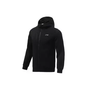 Li-Ning Повседневная куртка с капюшоном и логотипом на молнии, мужские куртки, черные AWDR467-1 M