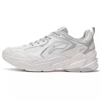 Li-Ning Прочные дышащие кроссовки с низким верхом для бега мужские кроссовки белые серые ARLS013-5 41