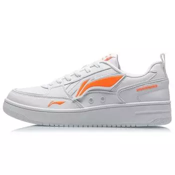 Li-Ning Прочные дышащие низкие кроссовки для скейтбординга мужские кроссовки белые оранжевые AGCQ449-1 39