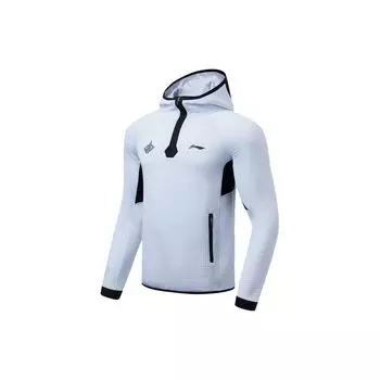 Li-Ning профессиональная баскетбольная серия, пуловер с цветными блоками, мужская толстовка с капюшоном, стандартный белый, AWDT079-2 M