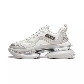 Li Ning Project Ling Kong Светоотражающие классические низкие повседневные туфли для женщин кроссовки Off-White Wind-Bell-Gray AGCU260-6 38