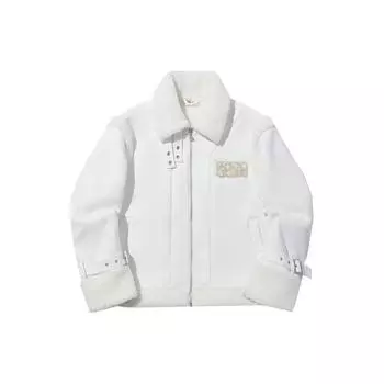 Li Ning Простая куртка с воротником-молнией Женская куртка Off-White AJDT536-2 L