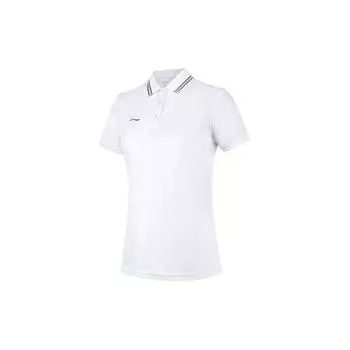 Li Ning простая рубашка поло с воротником женские топы белые APLT078-5 M
