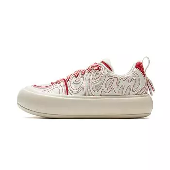 Li Ning Puff Platform Trendy Sports Нескользящие Износостойкие Низкие Кроссовки Для Женщин Кроссовки Для Женщин Светло-Красный AZGV044-1 35