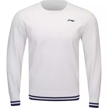 Li-Ning Pullover Warm Long Sleeve Badminton Sweater Men tops White AMBU295-2 XL