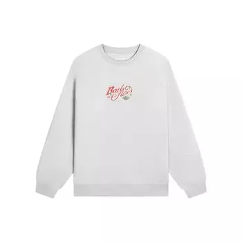 Li-Ning Пуловер с круглым вырезом и принтом эмблемы, мужские топы, серый AWDS653-8 L