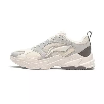 Li Ning Pulse Retro Модные Нескользящие Прочные Легкие Низкие Кроссовки для Папы Мужские Кроссовки Рок-Серый AGCV145-4 39