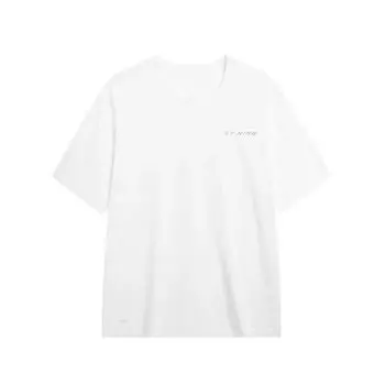 Li-Ning Quick-Dry Loose Round Neck Cool Breathable Simple Letter Cycling Fitness Running Casual Sports Short Sleeve T-Shirt Unisex T-Shirt ATBS259-1 S