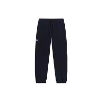 Li-Ning Длинные спортивные брюки со светоотражающими манжетами, мужские брюки, черные AYKT515-1 M