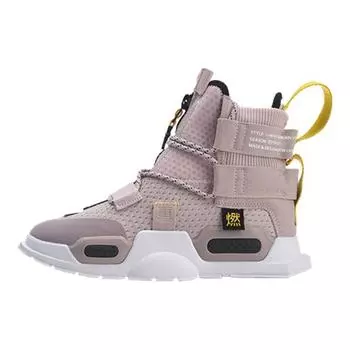 Li Ning Reignite 2019 New York Fashion Week Runway Прочные дышащие высокие баскетбольные кроссовки мужские кроссовки Ice-Purple AGBP038-6 39