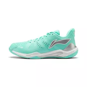 Li Ning Резина Удобные Модные Повседневные Универсальные Нескользящие Износостойкие Низкие Кроссовки для Бадминтона Унисекс Кроссовки Флуоресцентный-Ледяной-Синий AYZU017-6 37